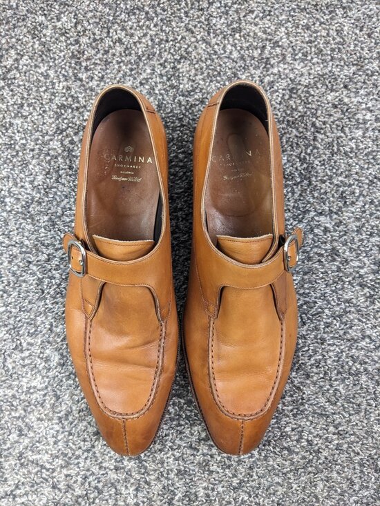Carmina Cordovan Monk Strap Loafers Simpson Tanned Calf Goodyear Mens 11.5 80180 main image 7